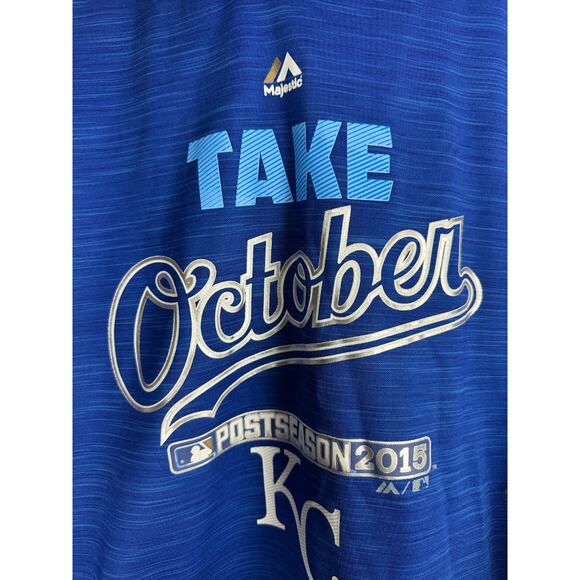 NWT Kansas City Royals MLB Majestic 2015 Postseason Take October KC Hoodie XL - Picture 4 of 10